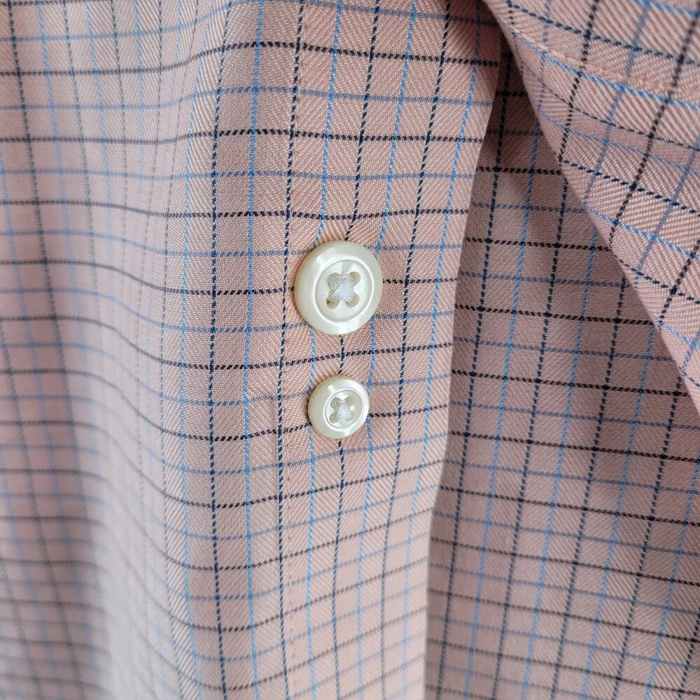 Orvis Button Down Shirt Mens Size XL Long Sleeve Pink Check Cotton